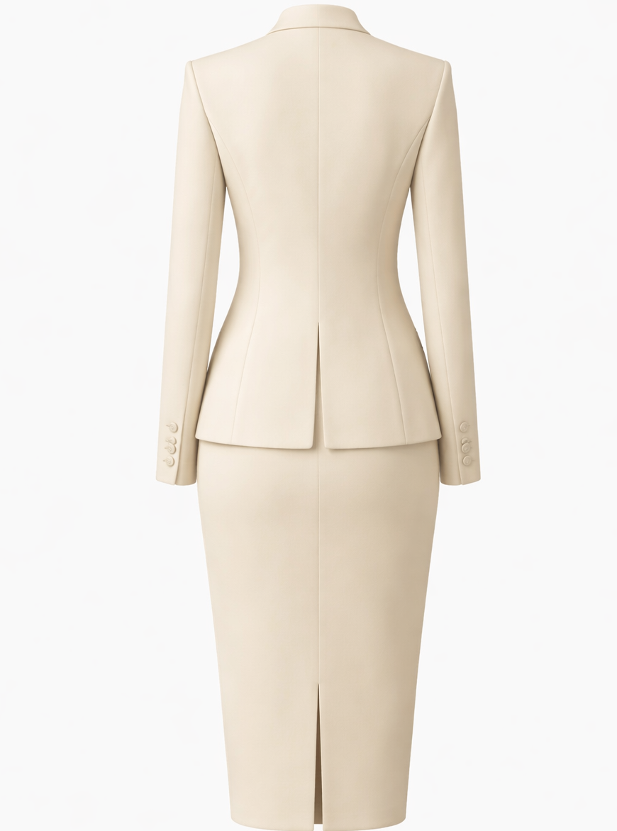 Ladies Single Button Skirt Suit - Ring Ready Attire