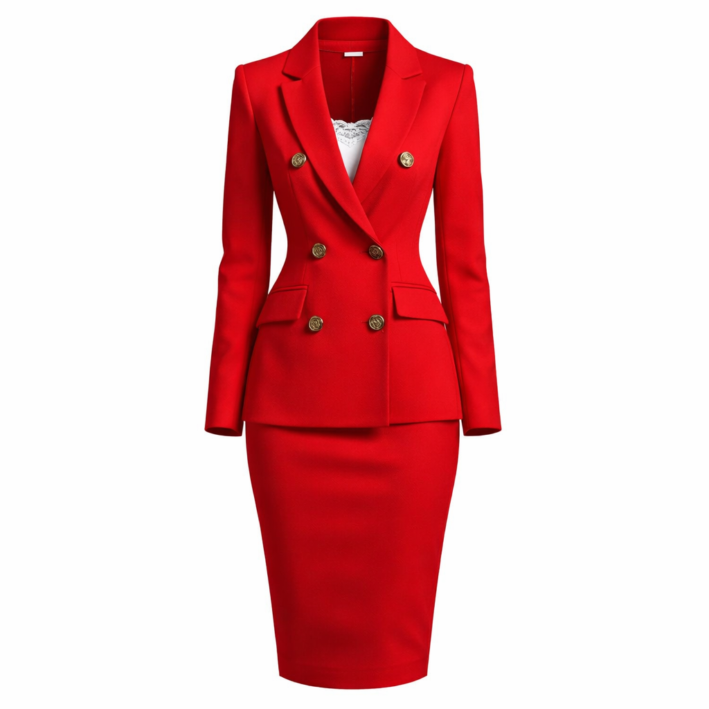 Double Breasted Skirt Suit - Ring Ready Attire