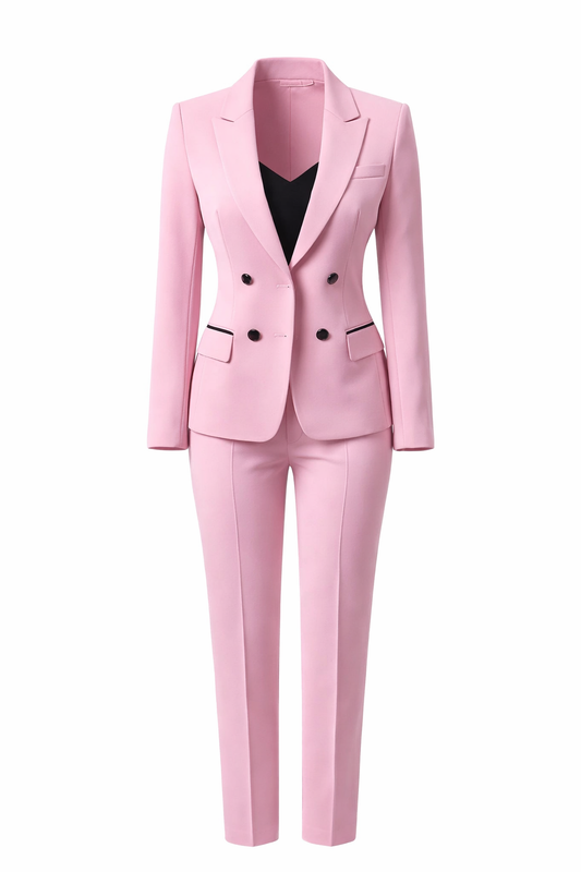 New Pink Lady Formal Business Office Women Suits Mother Wedding Party Special Occasions Ladies Two-Piece Set Jacket Pants - Ring Ready Attire