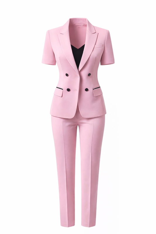 Short Sleeve Pant Suit - Ring Ready Attire