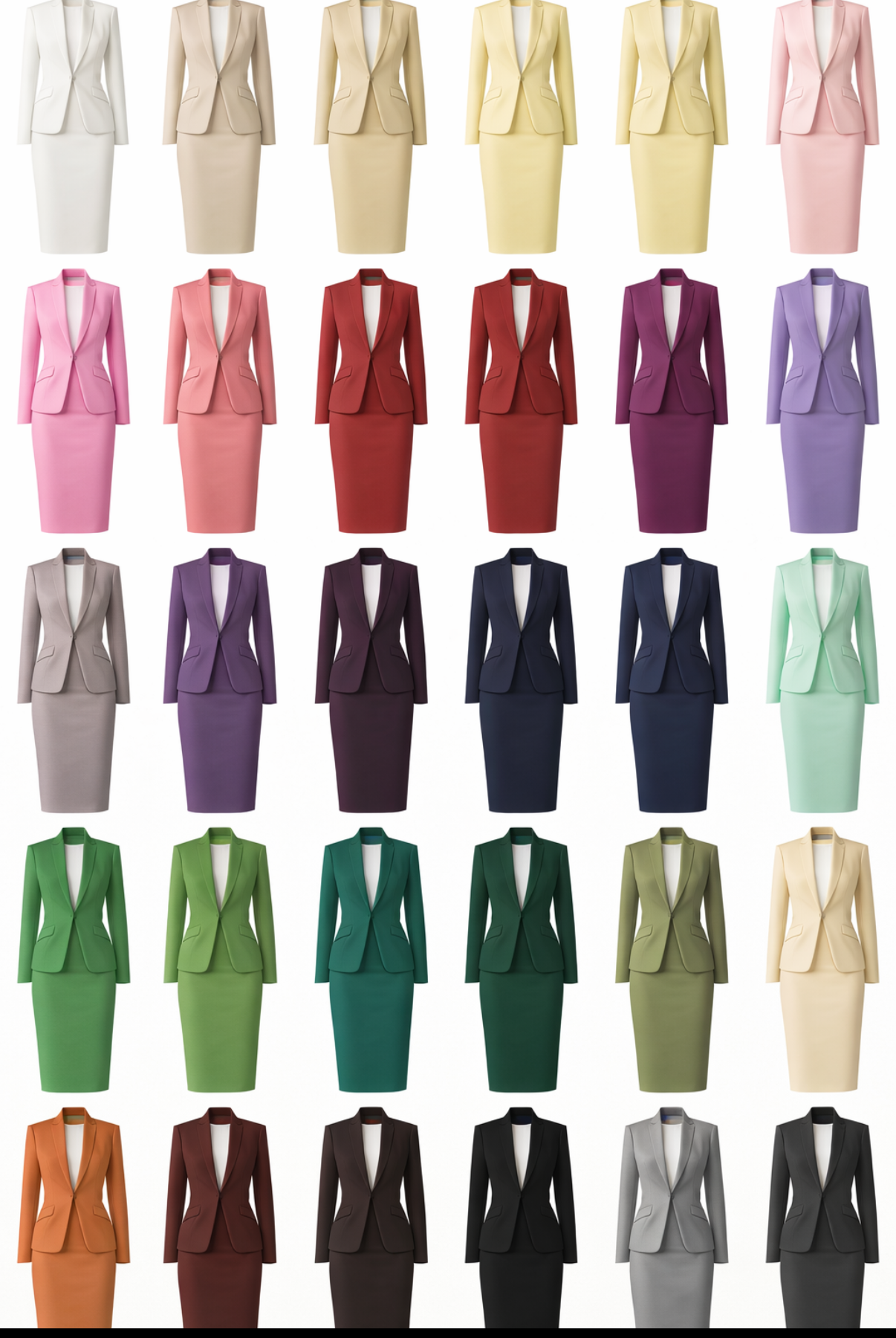 Ladies Single Button Skirt Suit - Ring Ready Attire