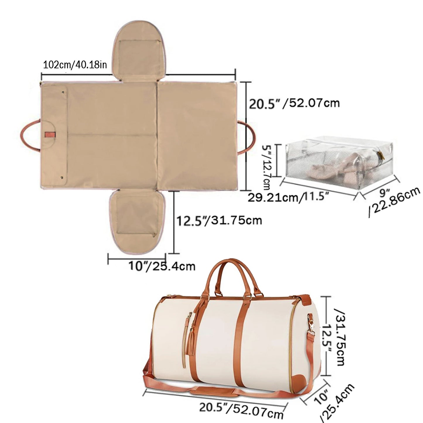 Foldable Women's Travel Garment Bag - Ring Ready Attire